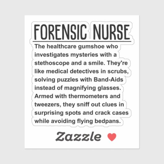 Krankenschwester Aufkleber (Blatt)