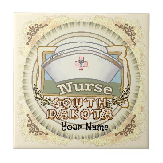 Krankenschwester aus South Dakota Fliese (Vorderseite)
