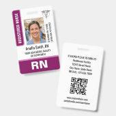Krankenschwester Ausweis Foto Logo RN Mitarbeiter (Vorder- & Rückseite)