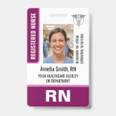 Krankenschwester Ausweis Foto Logo RN Mitarbeiter (Vorderseite)