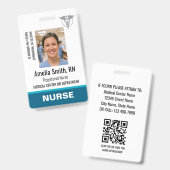 Krankenschwester Ausweis Foto Logo RN Personal Mod (Vorder- & Rückseite)
