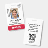 Krankenschwester Ausweis Foto Logo RN Personal Mod (Vorder- & Rückseite)