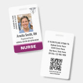 Krankenschwester Ausweis Foto Logo RN Personal Mod (Vorder- & Rückseite)