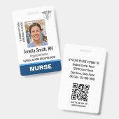 Krankenschwester Ausweis Foto Logo RN Personal Mod (Vorder- & Rückseite)