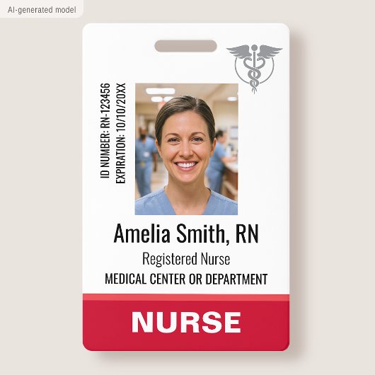 Krankenschwester Ausweis Foto Logo RN Personal Mod