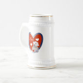 Krankenschwester-Bär mit Herz-T - Shirts und Bierglas (Vorderseite Links)