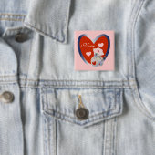 Krankenschwester-Bär mit Herz-T-Shirts und Geschen Button (Beispiel)