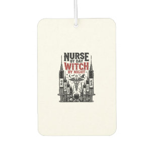 Krankenschwester bei Tag, Hexe bei Nacht Halloween Autolufterfrischer