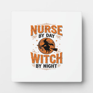 Krankenschwester bei Tag, Hexe bei Nacht Halloween Fotoplatte