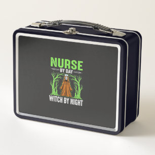 Krankenschwester bei Tag, Hexe bei Nacht Halloween Metall Brotdose