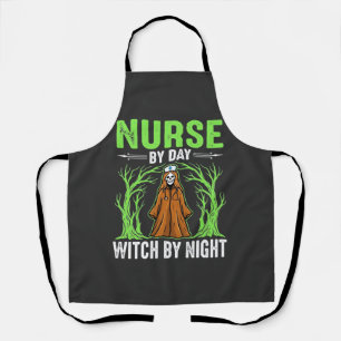 Krankenschwester bei Tag, Hexe bei Nacht Halloween Schürze