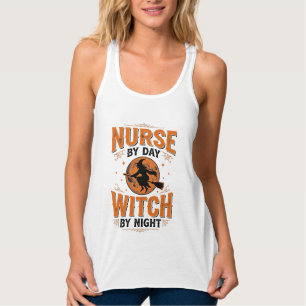 Krankenschwester bei Tag, Hexe bei Nacht Halloween Tank Top