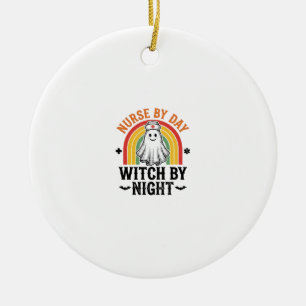 Krankenschwester bei Tag, Hexe bei Nacht Vintage-G Keramik Ornament