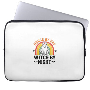 Krankenschwester bei Tag, Hexe bei Nacht, Vintage- Laptopschutzhülle