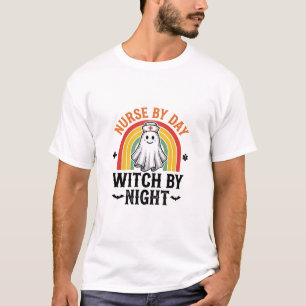 Krankenschwester bei Tag, Hexe bei Nacht, Vintage- T-Shirt