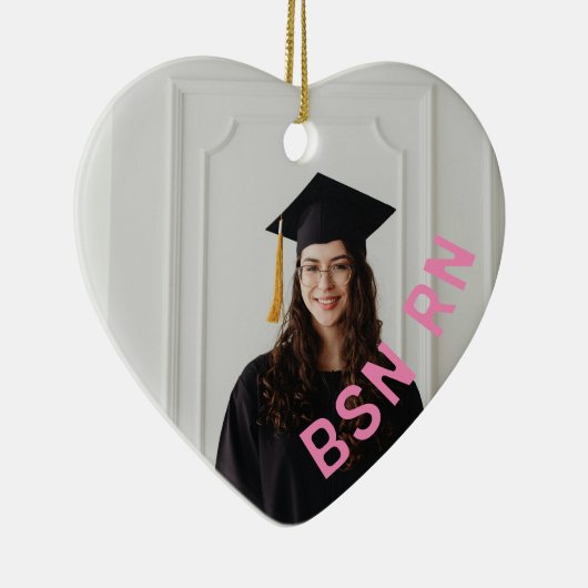 Krankenschwester, benutzerdefiniertes Foto, BSN RN Keramik Ornament (Rechts)