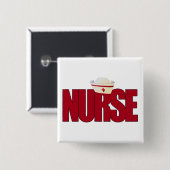 KRANKENSCHWESTER BIGRED mit Kappe Button (Vorne & Hinten)