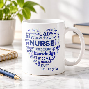 Krankenschwester Blue Heart Values Wertschätzung B Kaffeetasse