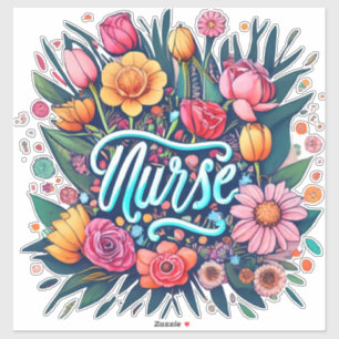 Krankenschwester Blume Krankenpflege Aufkleber