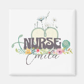 Krankenschwester Blumen Garten Ihr Name Magnet (Vorne)