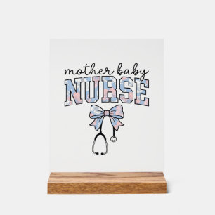 Krankenschwester Blumen-Schleife-Shirt-Design für  Acrylschild