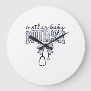Krankenschwester Blumen-Schleife-Shirt-Design für Große Wanduhr