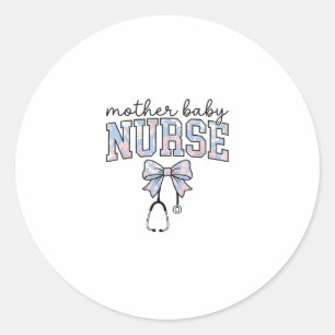 Krankenschwester Blumen-Schleife-Shirt-Design für Runder Aufkleber