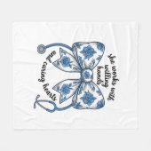 Krankenschwester Blumen-Schleife Stethoskop Vintag Fleecedecke (Vorderseite (Horizontal))