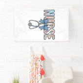 Krankenschwester-Bow-Stethoskop Vintage-Blumenmust Banner (Insitu)
