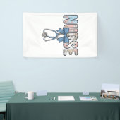 Krankenschwester-Bow-Stethoskop Vintage-Blumenmust Banner (Messeveranstaltung)