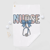 Krankenschwester-Bow-Stethoskop Vintage-Blumenmust Golfhandtuch (Insitu)