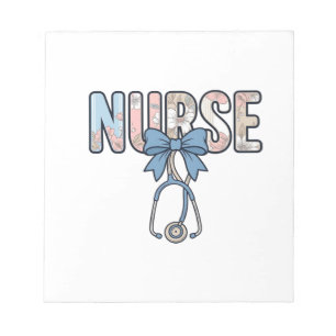 Krankenschwester-Bow-Stethoskop Vintage-Blumenmust Notizblock