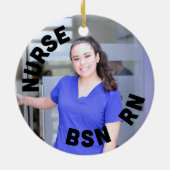 Krankenschwester bsn rn Foto Kreis Keramik Ornament (Hinten)
