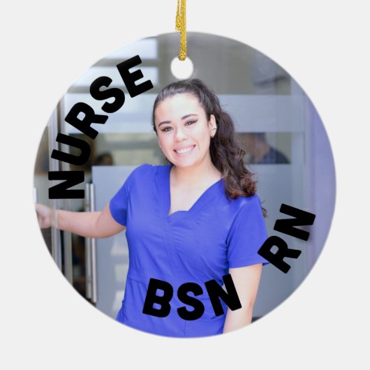 Krankenschwester bsn rn Foto Kreis Keramik Ornament (Hinten)