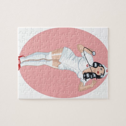 Krankenschwester-Button oben Puzzle (Horizontal)