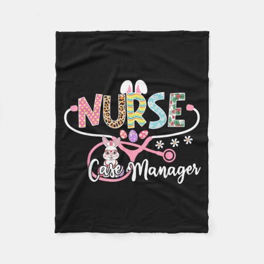 Krankenschwester Case Manager Osterhase Ei Stethos Fleecedecke (Vorderseite)