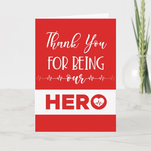 Krankenschwester danke Doktor Hero Karte (Vorderseite)