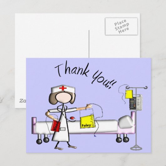 Krankenschwester "Danke" Geschenke Postkarte (Vorne/Hinten)