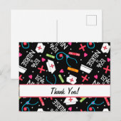 Krankenschwester danke Ihnen Black Medical Persona Postkarte (Vorne/Hinten)