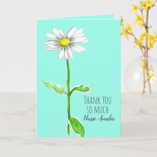 Krankenschwester danke Ihnen Daisy Blume Gesundhei Karte (Gelbe Blume)