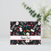 Krankenschwester danke Ihnen Schwarz anpassbar Postkarte (Stehend Vorderseite)