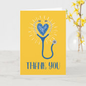 Krankenschwester Danke Stethoscope Blue Yellow Dan Karte (Gelbe Blume)