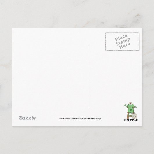 Krankenschwester Dankeschön Cartoon Postkarte (Rückseite)