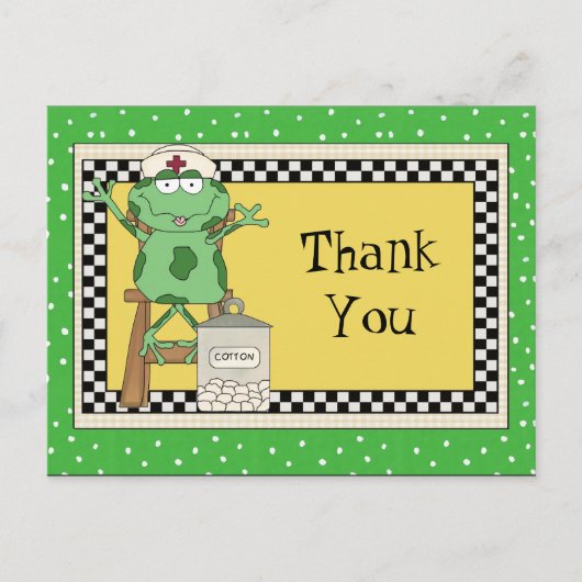 Krankenschwester Dankeschön Cartoon Postkarte (Vorderseite)