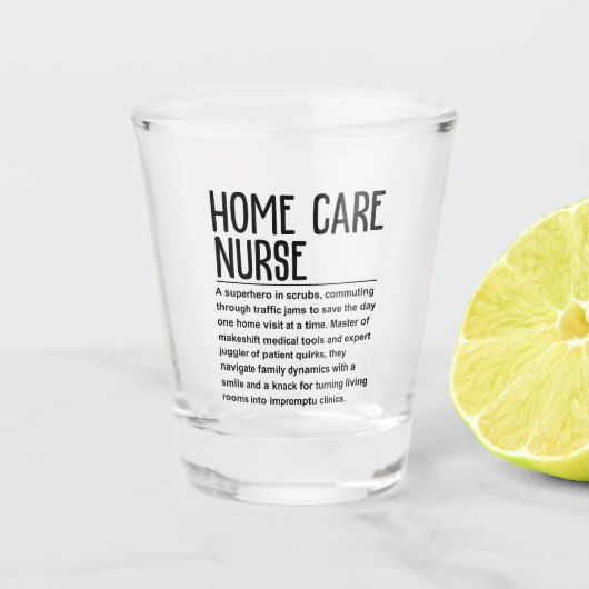Krankenschwester der Zuhause Schnapsglas (Vorderseite)
