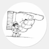 Krankenschwester, die eine Riesenhand-Aufkleber hä Runder Aufkleber (Vorderseite)