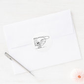 Krankenschwester, die eine Riesenhand-Aufkleber hä Runder Aufkleber