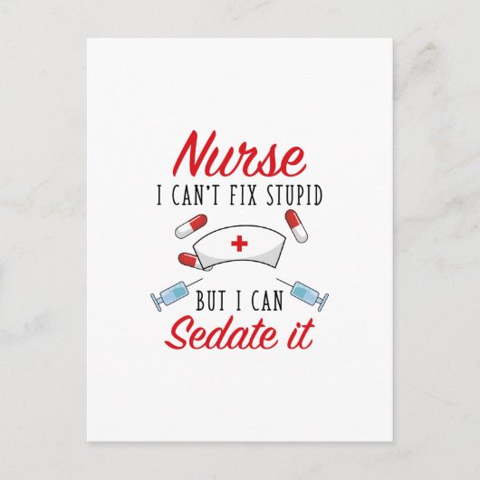 Krankenschwester, die ich nicht reparieren kann, a postkarte (Vorderseite)