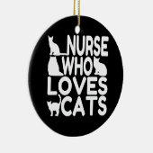 Krankenschwester, die Lieben Katzen Keramik Ornament (Rechts)