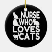Krankenschwester, die Lieben Katzen Keramik Ornament (Hinten)